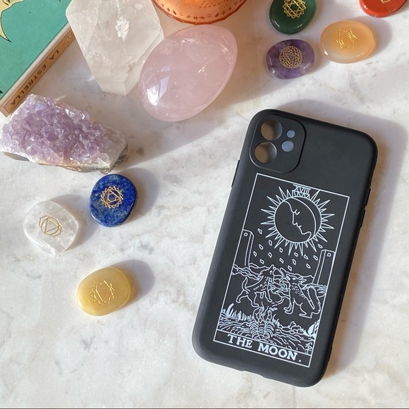 Black & White The Moon Tarot  iPhone 11 Phone Case - Picture 5 of 6